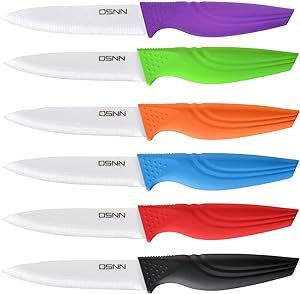 Steak Knives Set of 6 Muti-color Kitchen Ceramic Knife Set Sharp Outdoor BBQ Knife