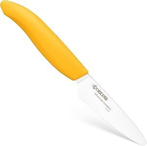 Kyocera Advanced Ceramic Revolution Series 3-inch Paring Knife, Yellow Handle, White Blade